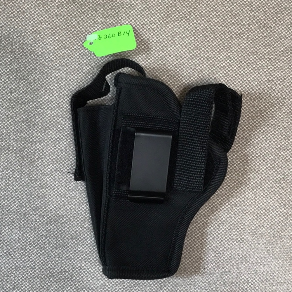 Black Ambidextrous Belt Holster with pouch Sz 14